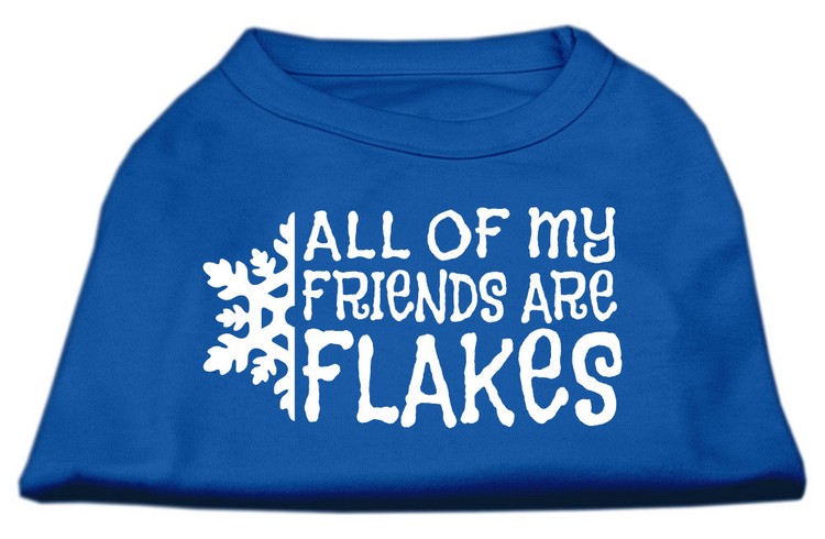 All my Friends are Flakes Screen Print Shirt Blue XL